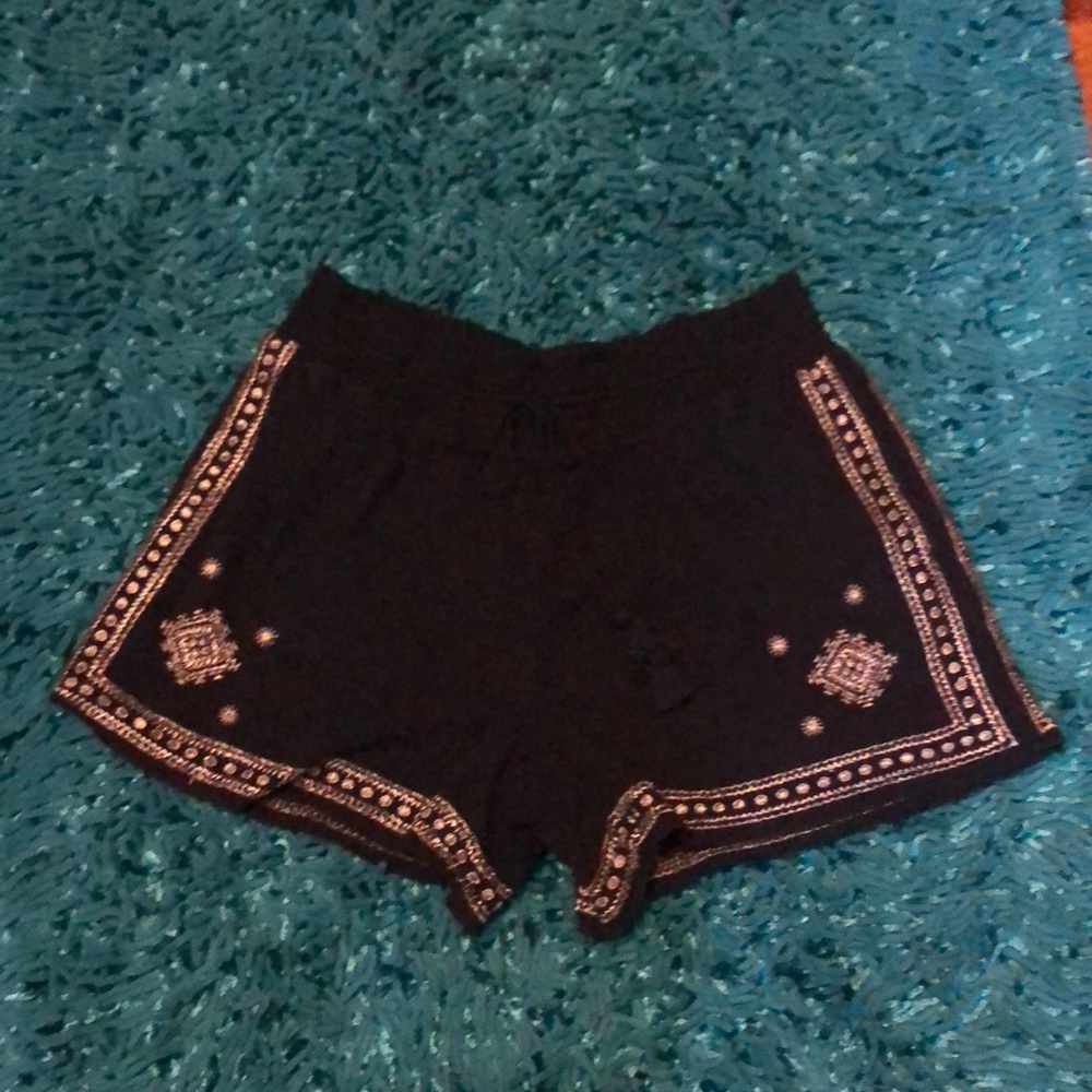 J. Crew Blue/Silver Embroidered Shorts 10